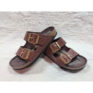 Birkenstock Arizona Rivet Logo Exquisite Chocolate Embossed, Size 6US/37EU